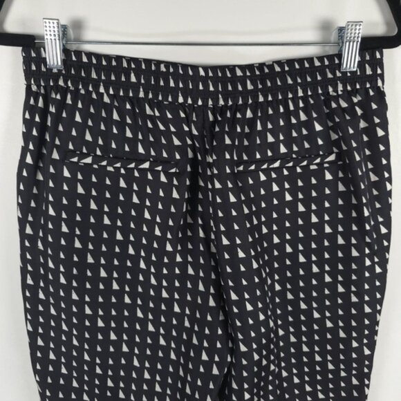 NWOT THEORY 100% SILK Triangle Stripe Twill Cropped Pull On Trousers Pants Sz 6 - Picture 8 of 16